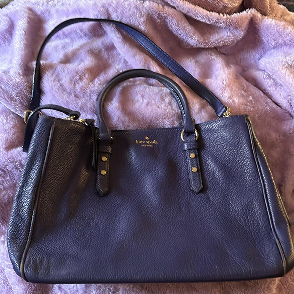Blue/Purple Kate Spade mulberry street Lise satchel leather crossbody tote